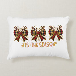 Kerstbogen Plaid Bows Red Accent Kussen