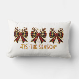 Kerstbogen Plaid Bows Red Kussen