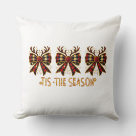 Kerstbogen Plaid Bows Red Kussen