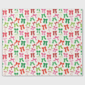 Kerstbogen Rood Groen Roze op crème Cadeaupapier (Vlak)