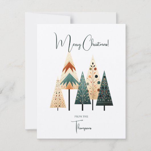 Kerstboho bomen Kerstmis Kaart (Voorkant)