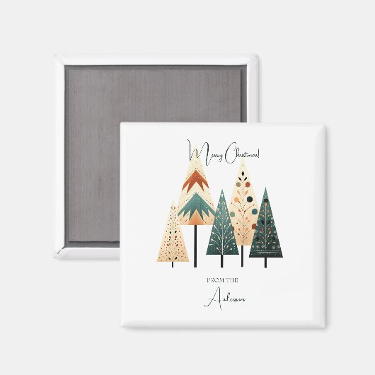 Kerstboho bomen Kerstmis Magneet (Voorkant / Achterkant)