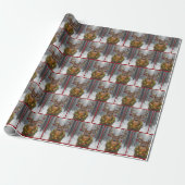Kerstbok met krans cadeaupapier (Uitgerold)