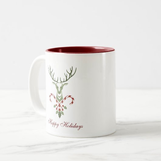 Kerstbok-mok Tweekleurige Koffiemok (Voorkant links)