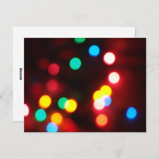 Kerstbokeh Feestdagenkaart (Voorkant / Achterkant)