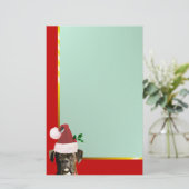 kerstbokshond briefpapier (Staand voorkant)