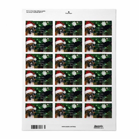 kerstbokspuppy etiket (Full Sheet)