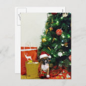 kerstbokspuppy feestdagenkaart (Voorkant / Achterkant)