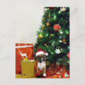 kerstbokspuppy feestdagenkaart (Voorkant)