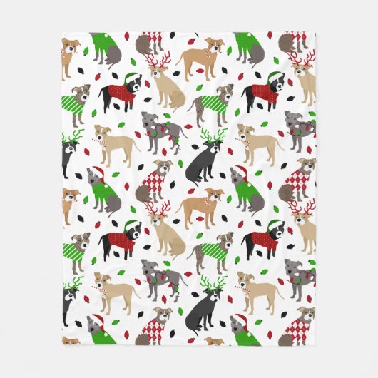 Kerstbol Dogs Fleece Blanket (Voorkant)