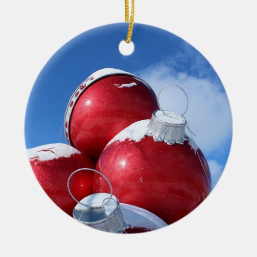 kerstbol, versiering van foto's keramisch ornament (Voorkant)