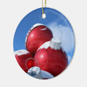 kerstbol, versiering van foto's keramisch ornament (Links)