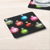 Kerstboldecoratie onderzetters (Schuin)