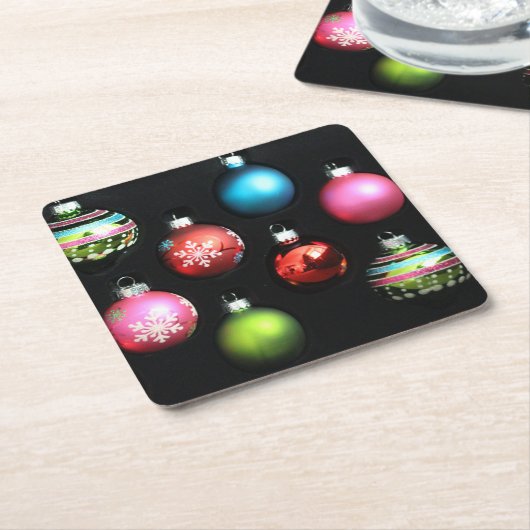 Kerstboldecoratie onderzetters (Schuin)