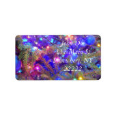 Kerstbollen in blauw etiket (Voorkant)