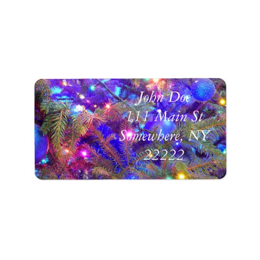 Kerstbollen in blauw etiket (Voorkant)