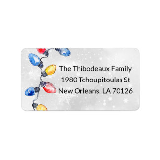 Kerstbollen, Lichtslingers, Retouradres Etiket