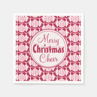 Kerstbollen met besneeuwde lettertype Rood & Wit Servet