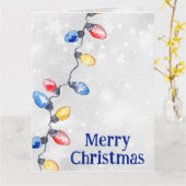 Kerstbollen, Strijklichten, Vakantie Groet Kaart (Gele Bloem)