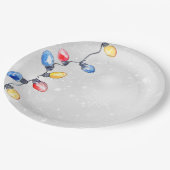 Kerstbollen, Strijklichten, Vakantie Papieren Bordje (Gekanteld)