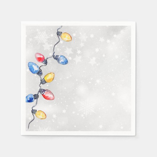 Kerstbollen, Strijklichten, Vakantie Servet (Voorkant)