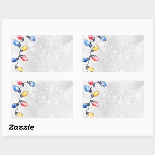 Kerstbollen, Strijklichten, Vakantie Verzending Rechthoekige Sticker (Vel)