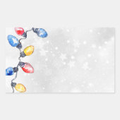 Kerstbollen, Strijklichten, Vakantie Verzending Rechthoekige Sticker (Voorkant)