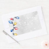 Kerstbollen, Strijklichten, Vakantie Verzending Rechthoekige Sticker (Envelop)