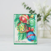 kerstbollen Vakantiek briefkaart (Staand voorkant)