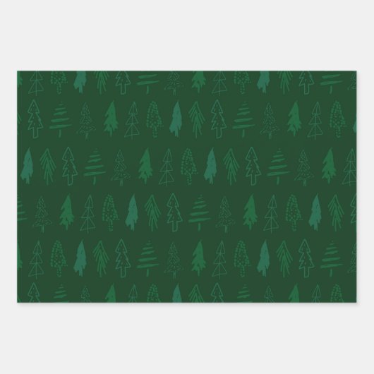 kerstbomen 2 inpakpapier vel (Voorkant)