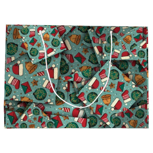 kerstbomen [3D] en kerstmanden Groot Cadeauzakje (Achterkant)