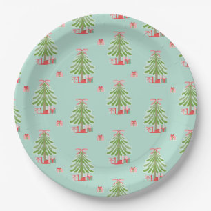 Kerstbomen 9" papier borden papieren bordje