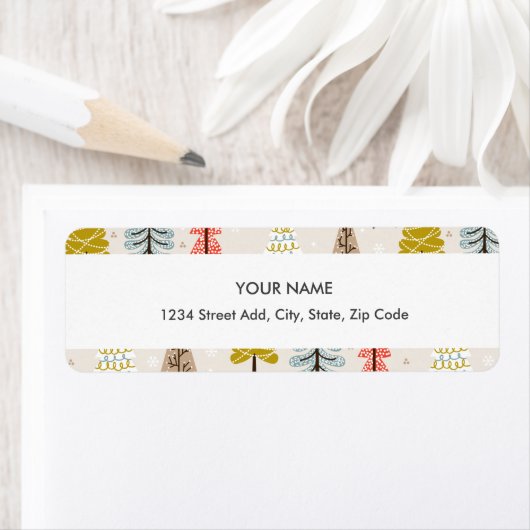 Kerstbomen — Aangepast retouradres Etiket (Insitu)