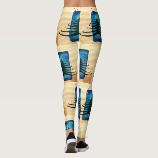 Kerstbomen Aangepaste Leggings (Achterkant)