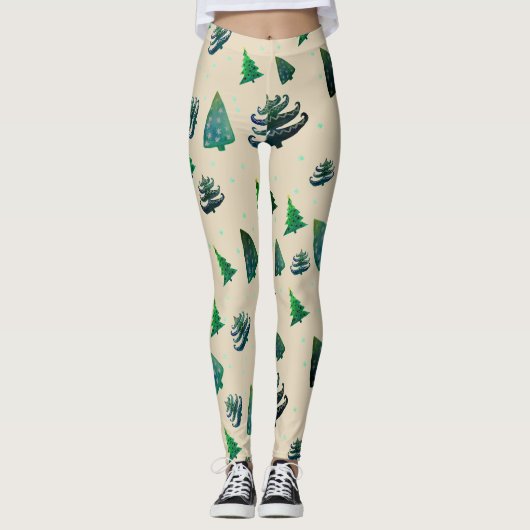 Kerstbomen Aangepaste Leggings (Voorkant)