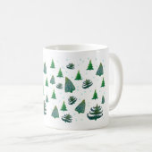 Kerstbomen Aquarel Kunst Witte Mok (Voorkant rechts)