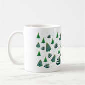 Kerstbomen Aquarel Kunst Witte Mok (Links)