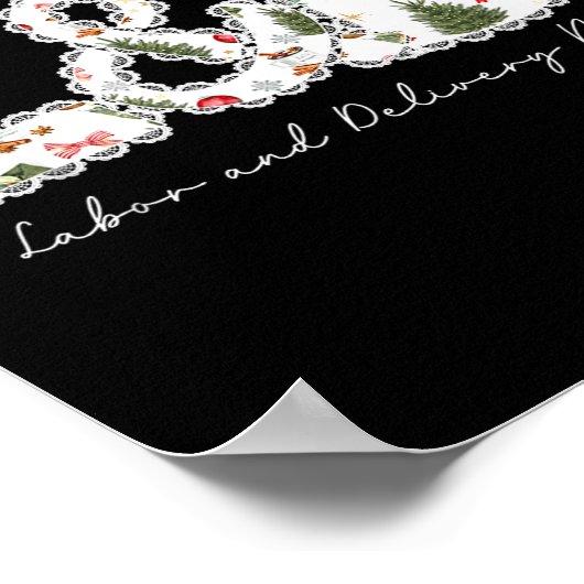 Kerstbomen Arbeid En Bevalling Verpleegster Kerstc Poster (Hoek)