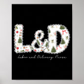 Kerstbomen Arbeid En Bevalling Verpleegster Kerstc Poster (Voorkant)