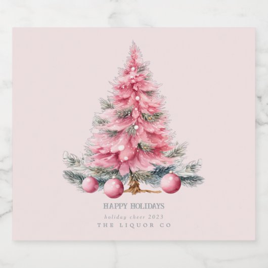 Kerstbomen Baubles Likeurfles Etiket (Enkel label)