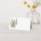 Kerstbomen bedekt met sneeuw plaatskaartje (Voorkant)