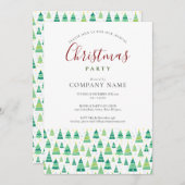 Kerstbomen Bedrijfs Kerstfeest Kaart (Voorkant / Achterkant)