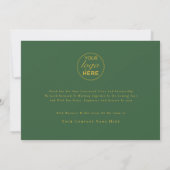 Kerstbomen Bedrijfslogo Gouden Script Feestdagenkaart (Achterkant)