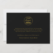 Kerstbomen Bedrijfslogo Gouden Script Feestdagenkaart (Achterkant)