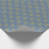 Kerstbomen blauw met goudkoorts cadeaupapier (Hoek)