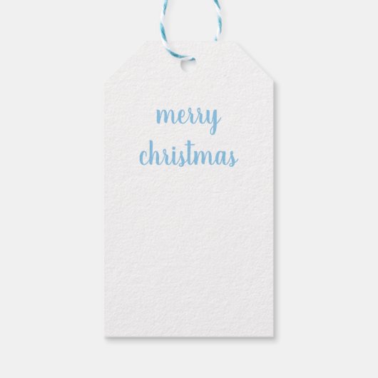 Kerstbomen Blauw wit patroon Cadeaulabel (Achterkant)