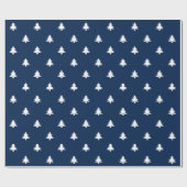 kerstbomen blauw wit patroon schattig geschenk cadeaupapier (Vlak)