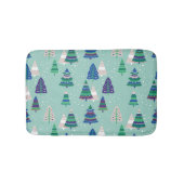 Kerstbomen, blauwe achtergrond badmat (Voorkant)