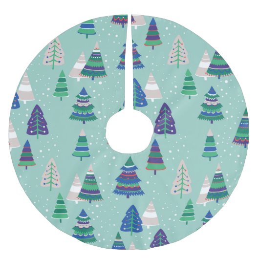 Kerstbomen, blauwe achtergrond kerstboom rok (Voorkant)