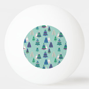 Kerstbomen, blauwe achtergrond pingpongbal